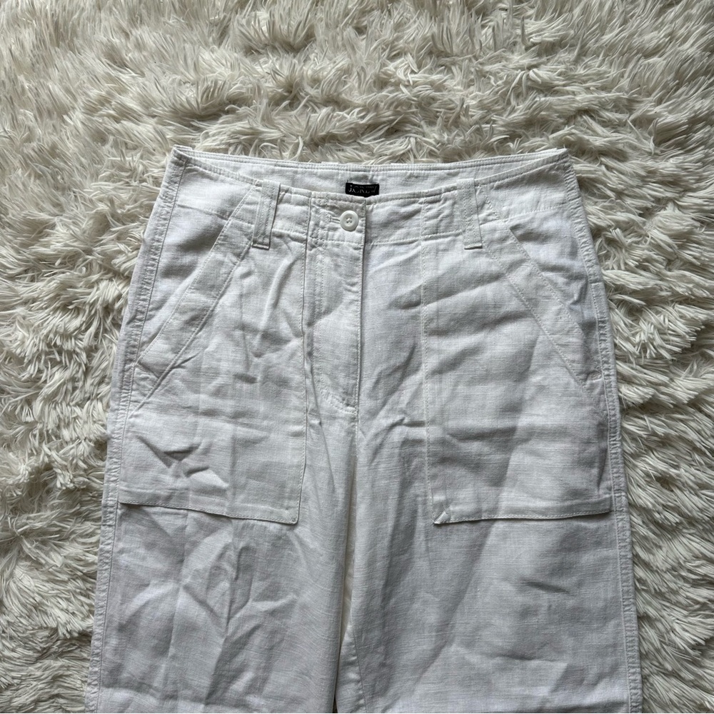 Jcrew Seaside Cargo Pant In Linen Tencel Lyocell Blend Size 00 and 2 Available - Picture 3 of 12